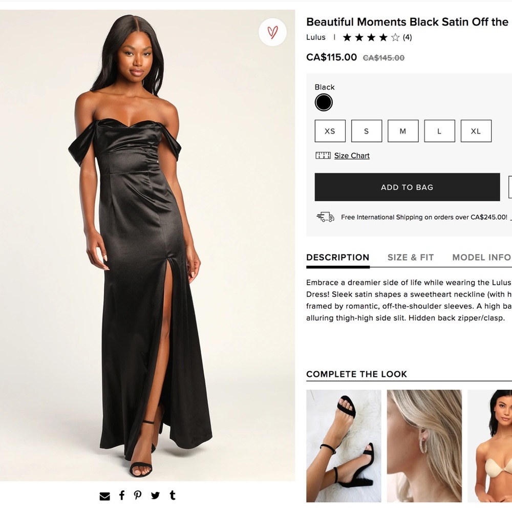 Brand New, tags on, Black Bridesmaids Dress